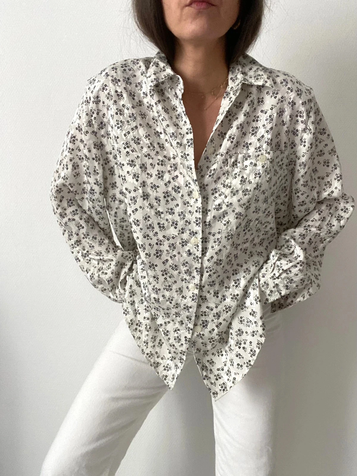 🌺 Vintage oversized blouse met bloemen – photo 8